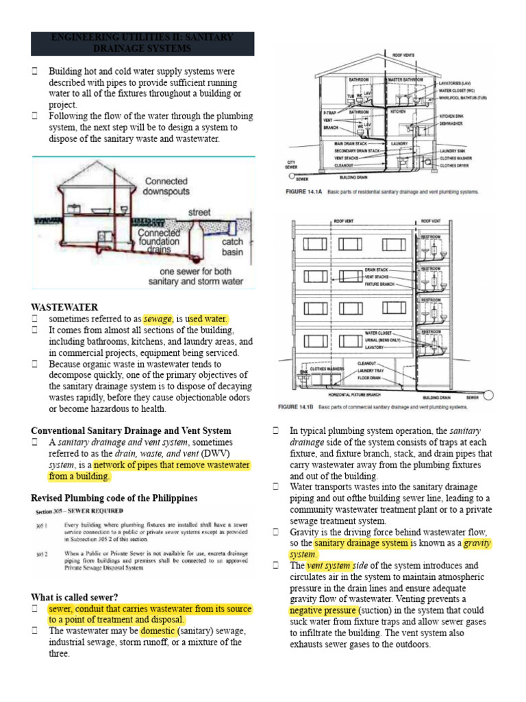 Sanitary Drainage Systems Overview | PDF | Sanitary Sewer | Storm Drain