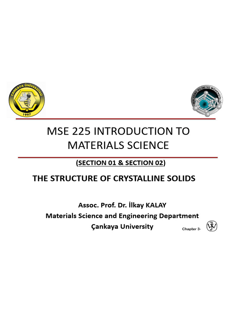 Aç Chapter 3 Structure of Crystalline Solids I | PDF | Crystal ...