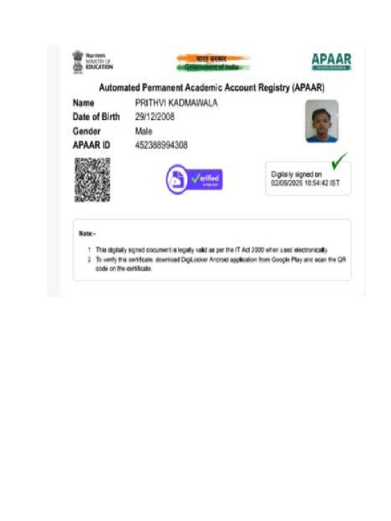 Apaar I'd | PDF