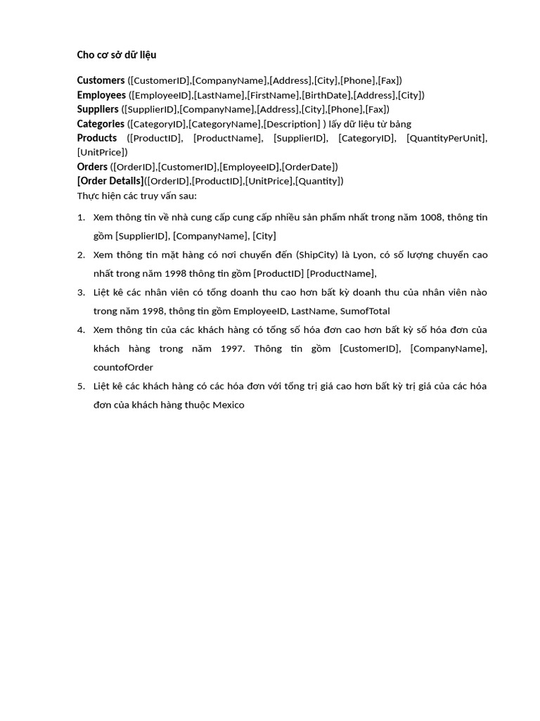 Baitap SQL | PDF