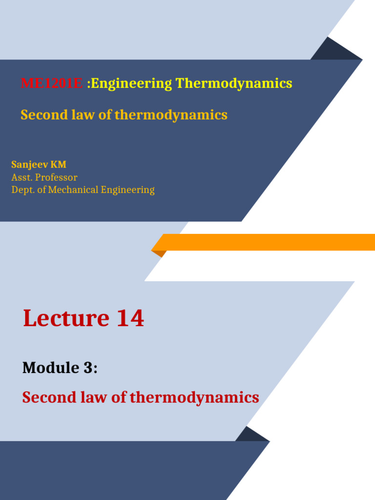 TD - 2017 - Module Second Law | PDF | Heat | Second Law Of Thermodynamics