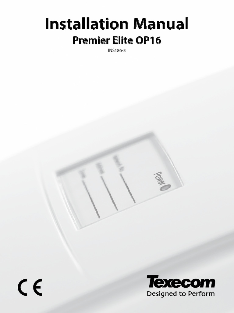 Premier Elite OP16 Installation Guide | PDF | Electrical Equipment ...