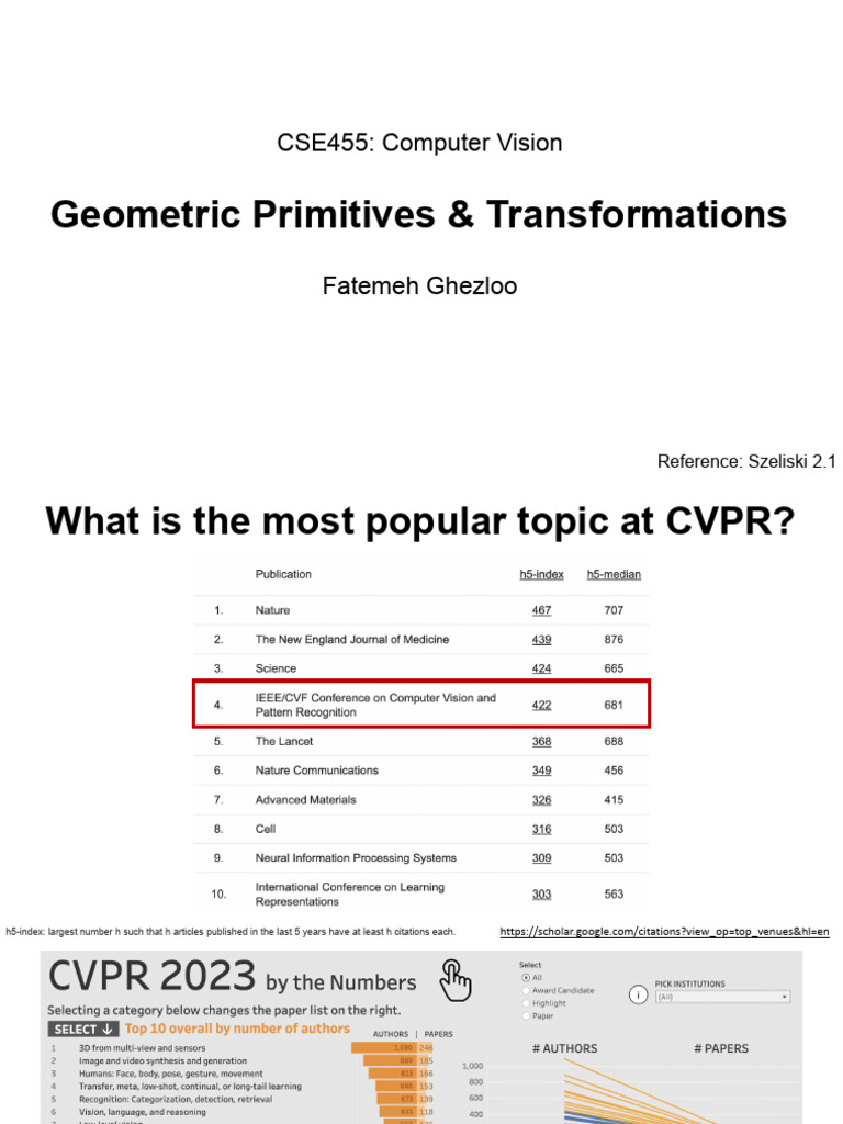 Geometric Vision: 2D & 3D Transformations | PDF | 2 D Computer Graphics ...