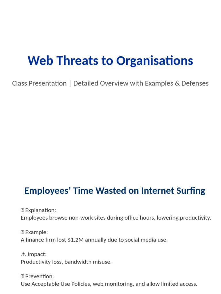 Web Threats: Risks & Defenses for Organizations | PDF | Computer ...