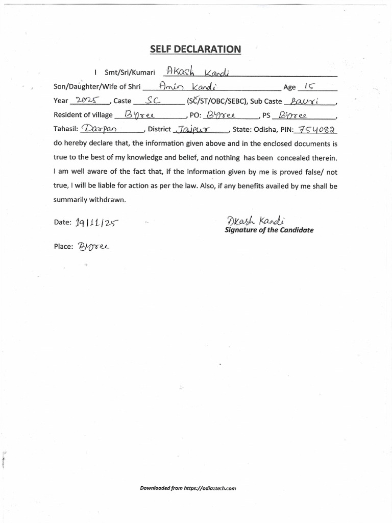 Declaration Akash | PDF
