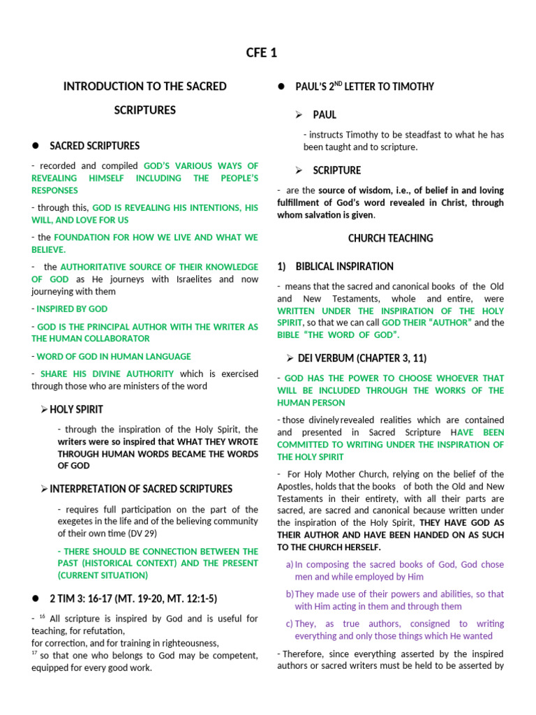 Understanding Sacred Scriptures | PDF | Bible | Old Testament