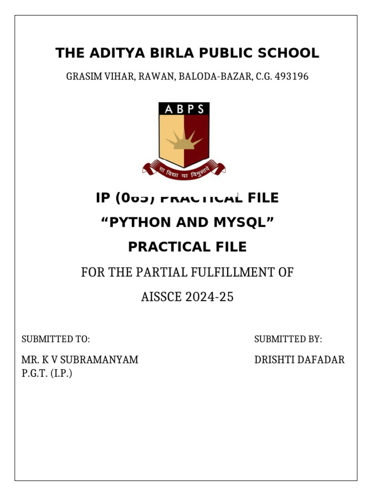 Ip Project | PDF | Databases | Information Science