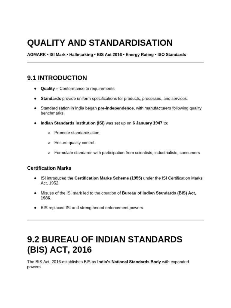 Indian Standards and Quality Certification | PDF | Energy Conservation ...