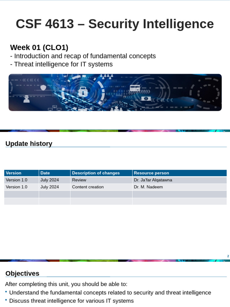 wk01 CLO1 Introduction | PDF | Security | Computer Security