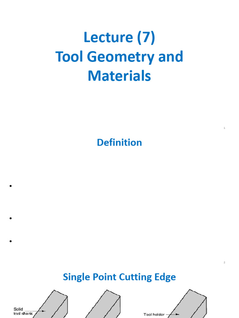 Tool Geometry and Materials Overview | PDF | Metals | Mechanical ...