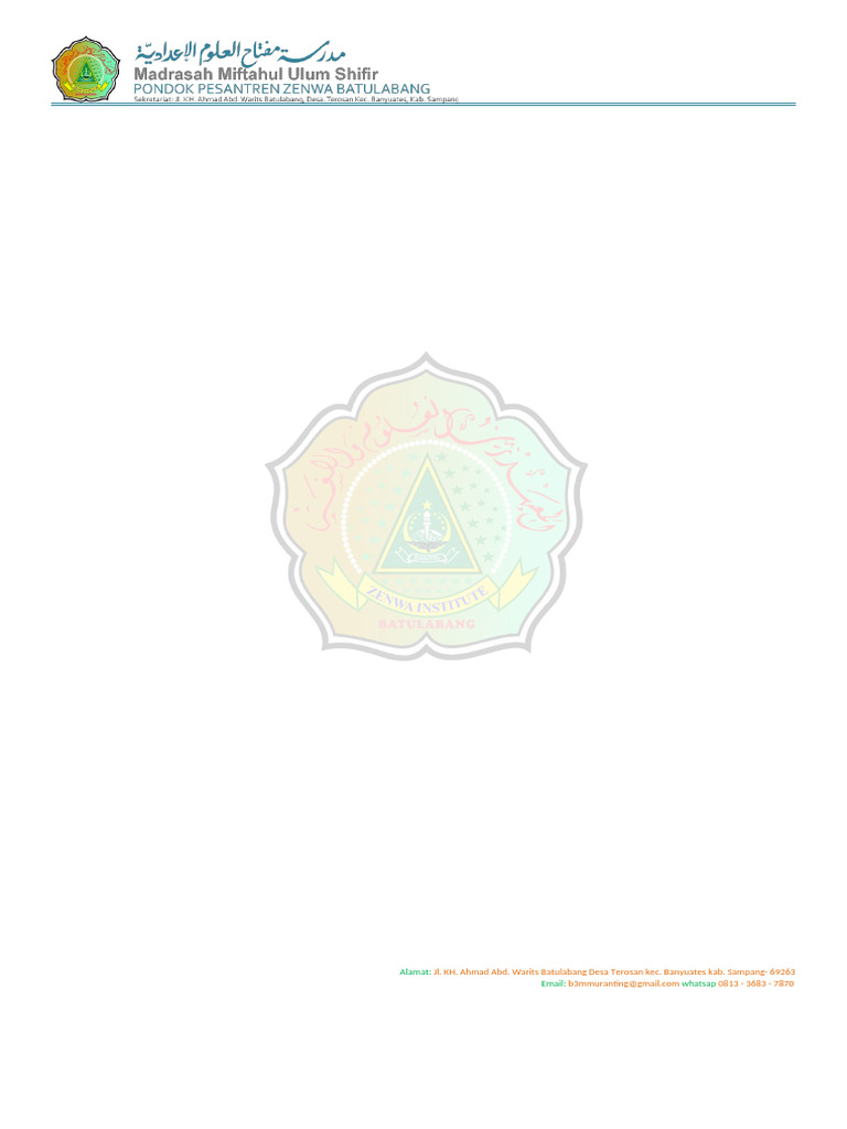 Lembar Kertas Rapor I'Dadiyah | PDF