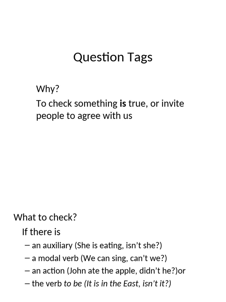 Question Tags | PDF