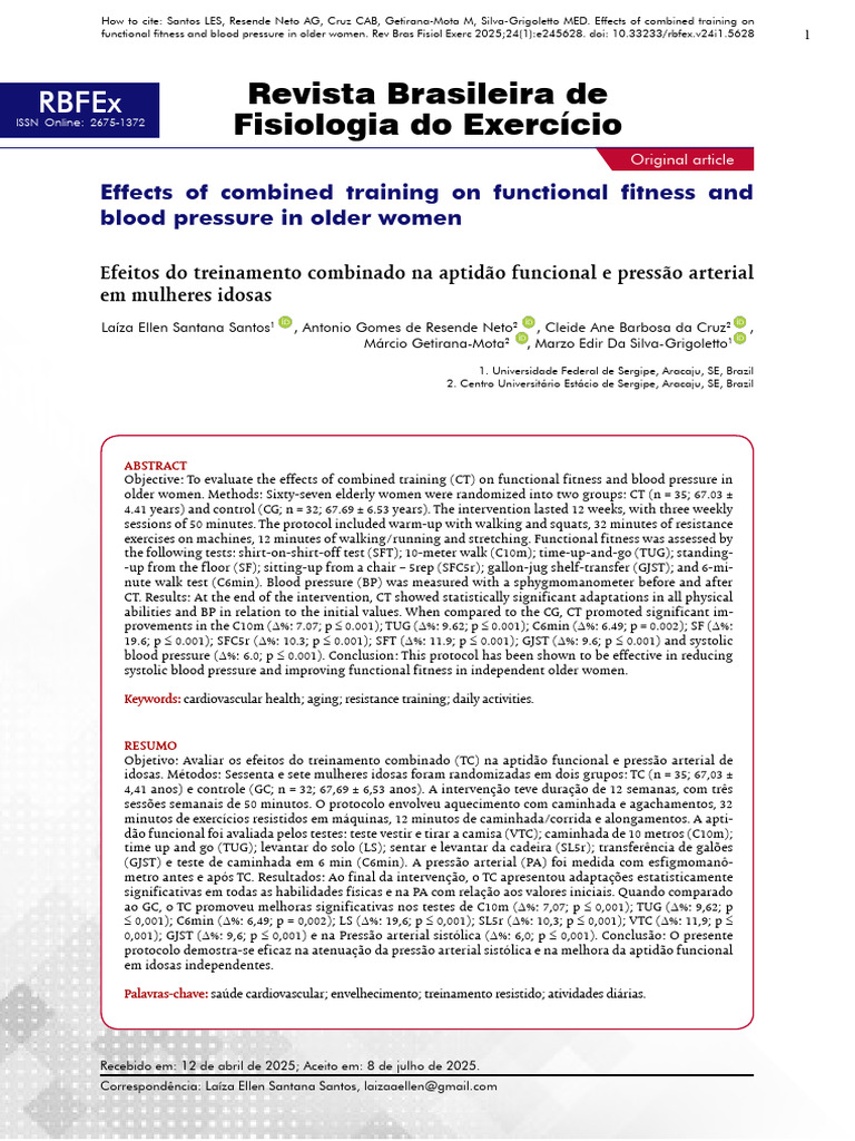 SAntos - 2025 - Effects of Combined Training On Functional Fitness ...