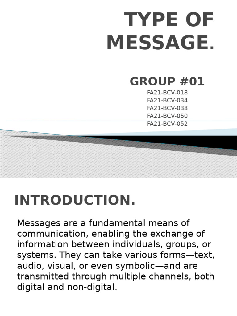 Types of Communication Messages Explained | PDF | Communication ...