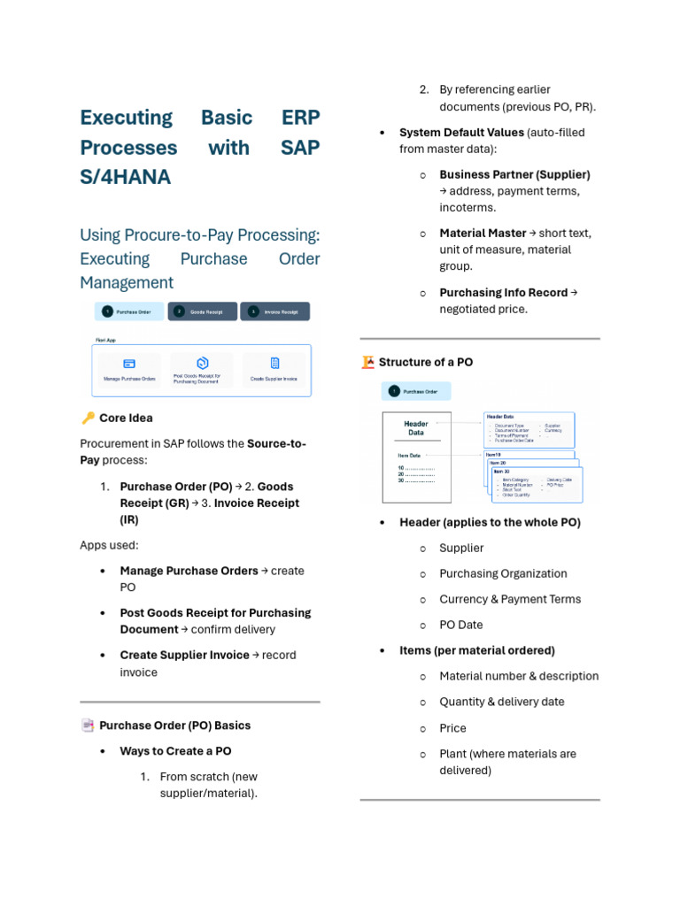 SAP S/4HANA Procure-to-Pay Guide | PDF | Accounts Payable | Debits And ...