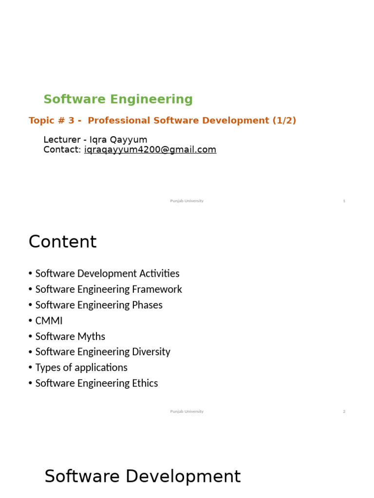 3- Professional Software Development Part 1 | PDF | Computer ...