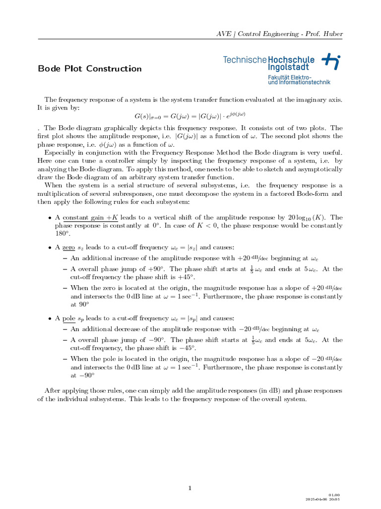 Bode Plot Construction Guide | PDF | Control Theory | Electronic ...