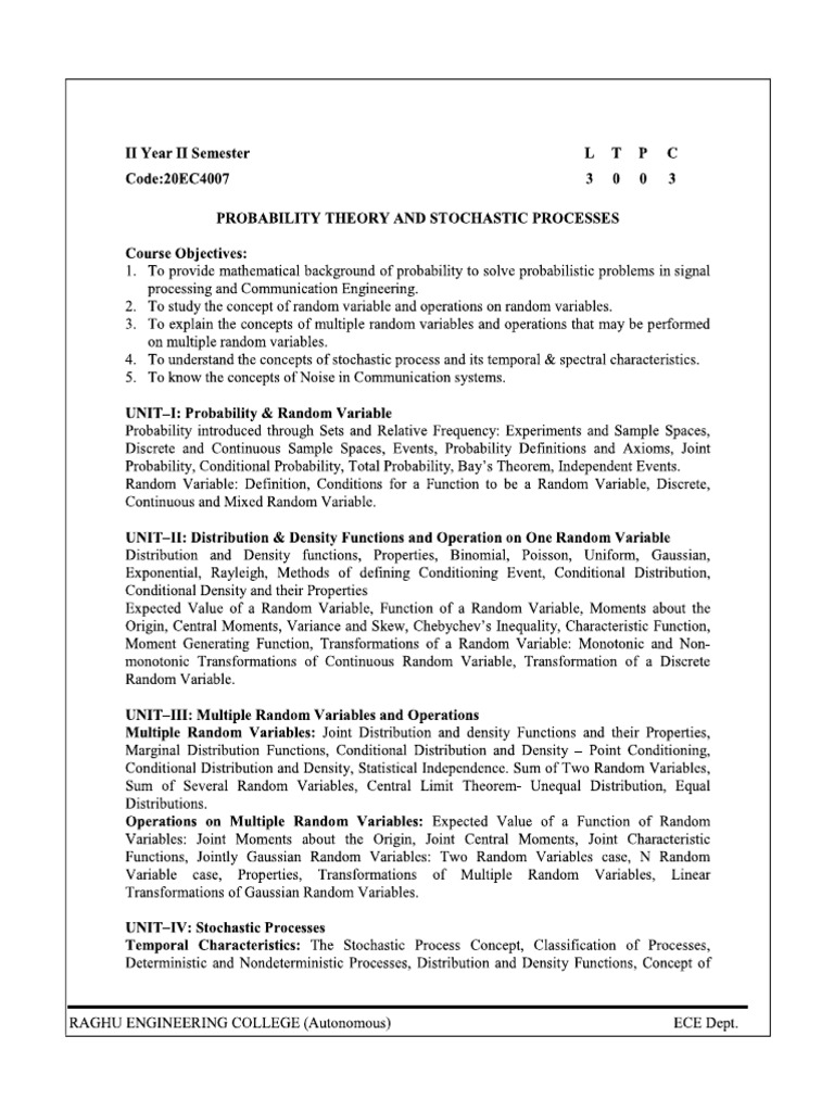 6. Ptsp Syllabus 20ec4007 | PDF