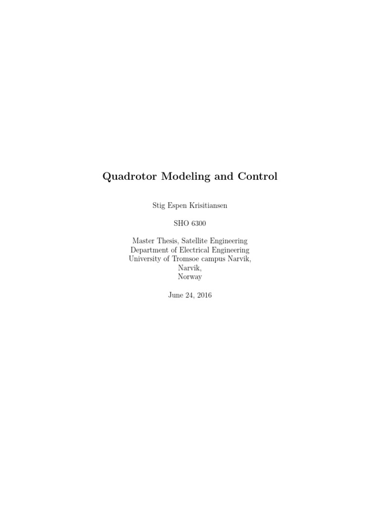 Quadrotor Modeling and Control | PDF | Helicopter | Airship