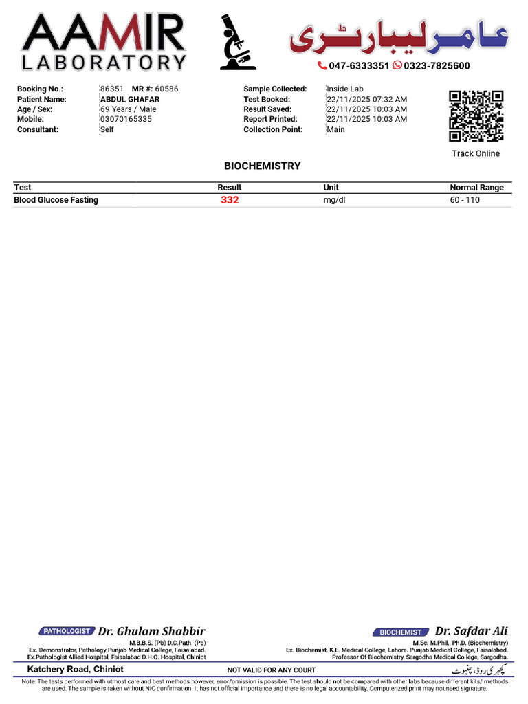 Biochemistry Lab Report for Abdul Ghafer | PDF