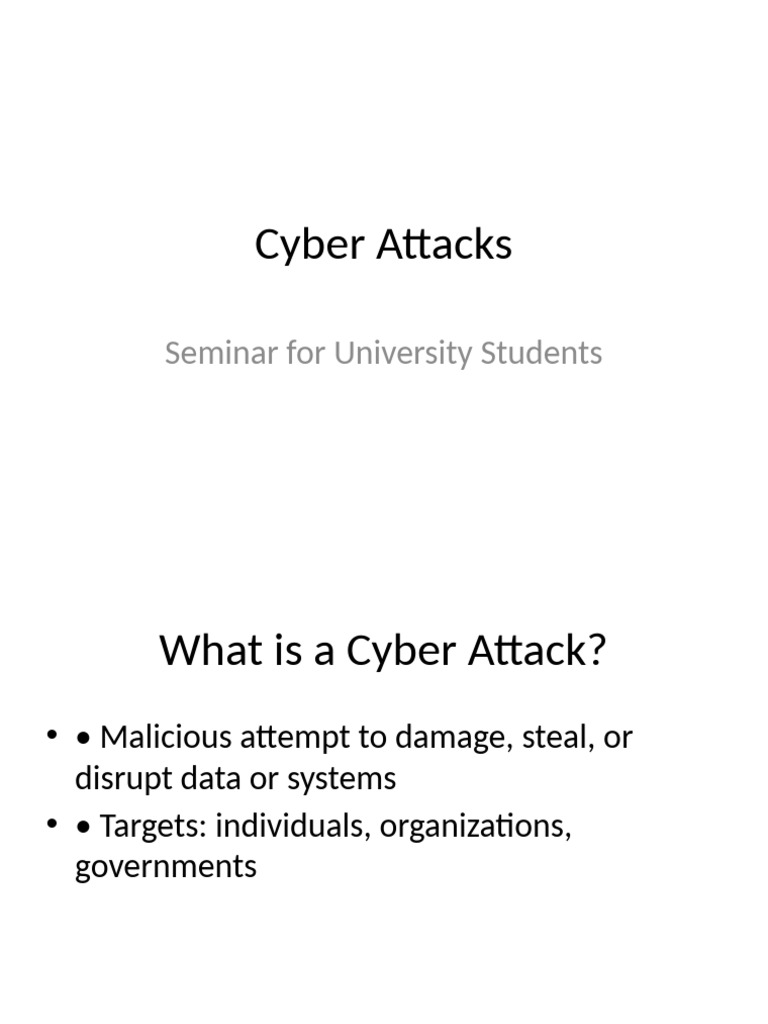 Understanding Cyber Attacks Seminar | PDF | Security | Computer Security