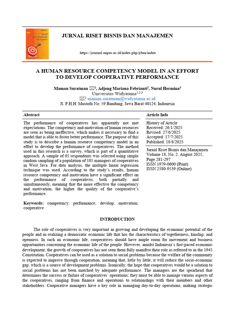 6.+JRBM+Maman+281-297 | PDF | Coefficient Of Determination | Conceptual ...