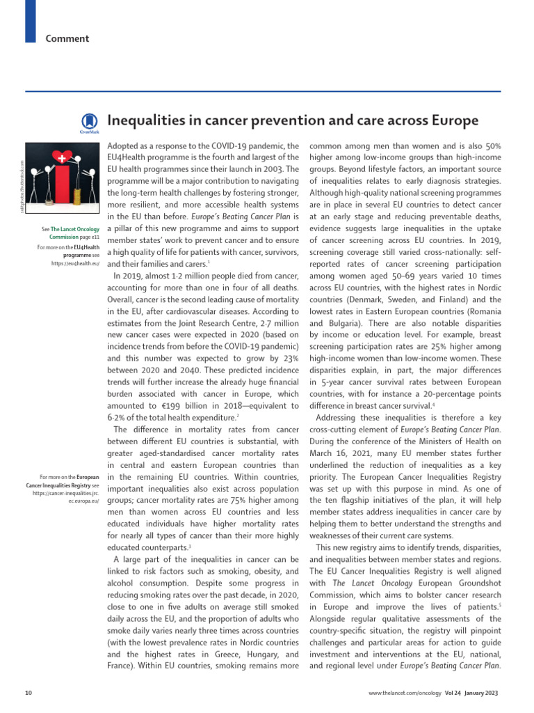 Cancer Care Inequalities in Europe | PDF | Cancer | Screening (Medicine)