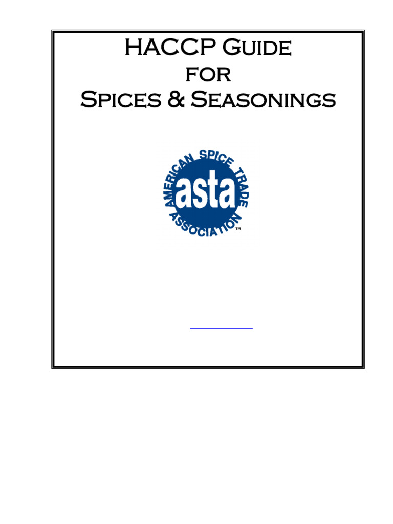 HACCP Guidelines for Spices & Seasonings | PDF | Food Safety