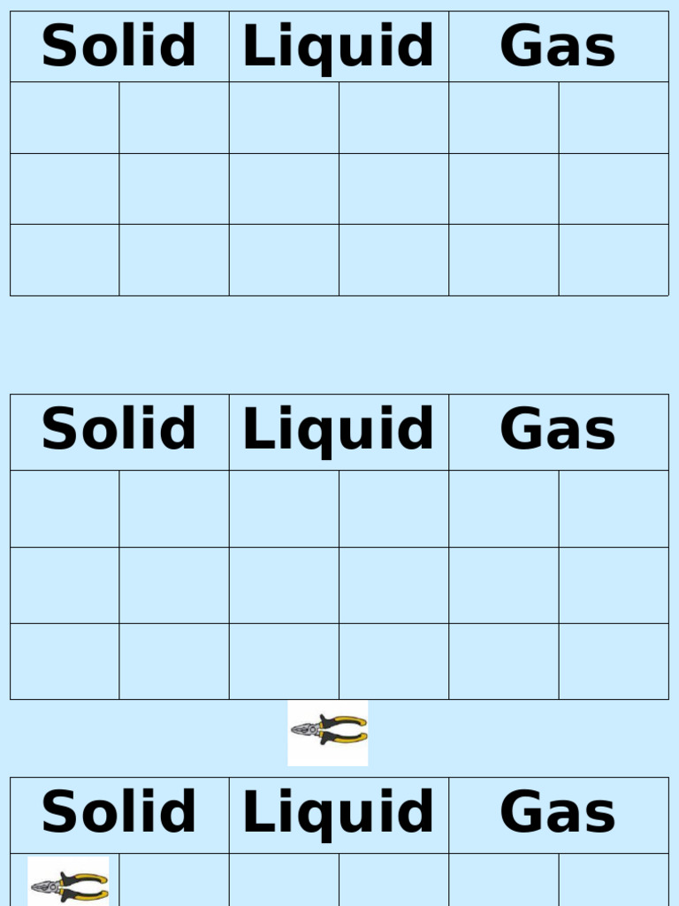 Solid, Liquid and Gas Matching | PDF
