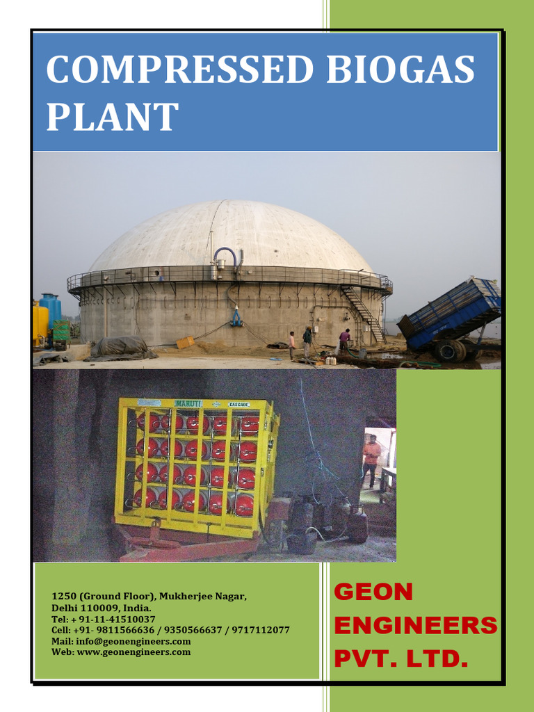 Compressed Biogas Plant Project Overview | PDF | Biogas | Manure