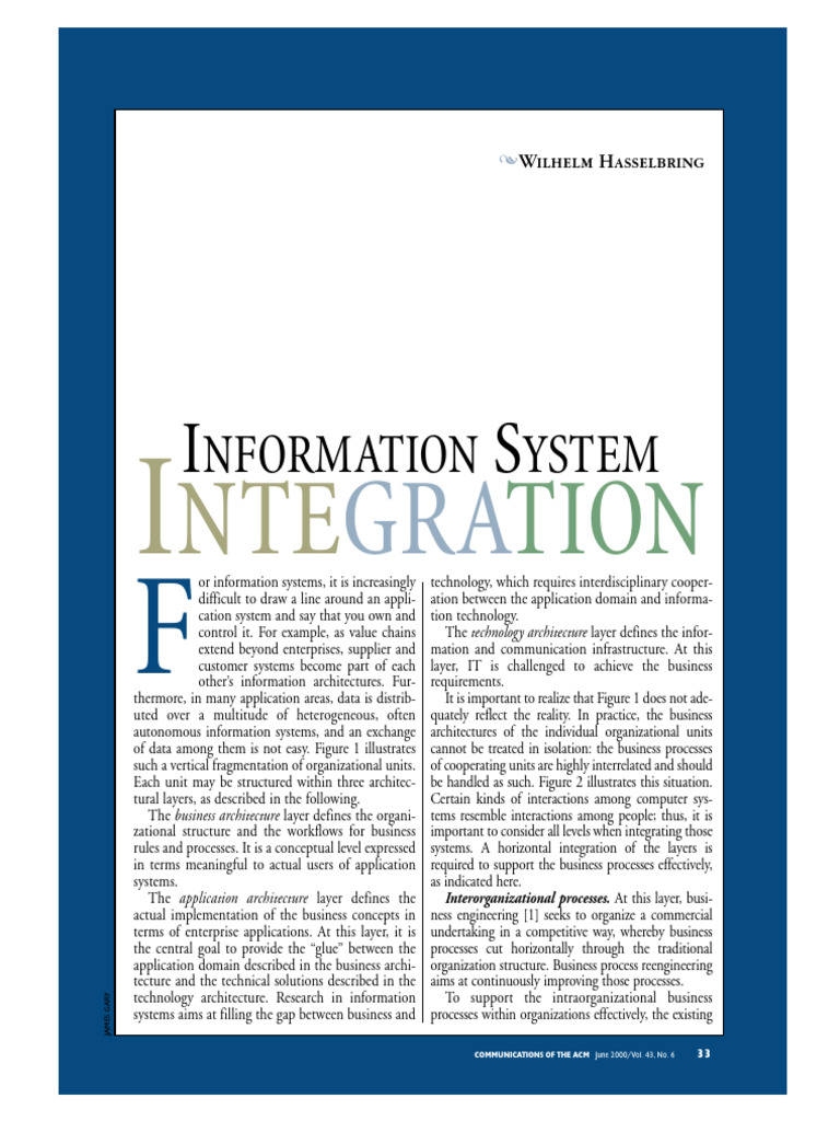 Information Systems Integration Challenges | PDF | System | Databases