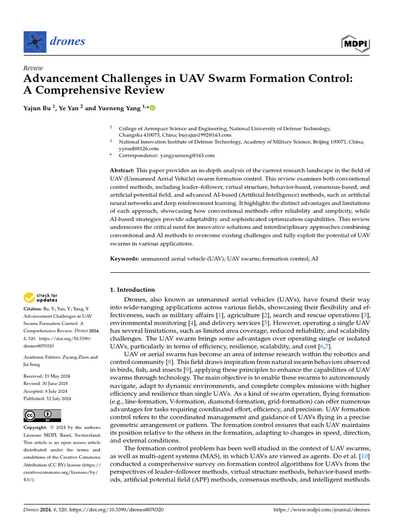 UAV Swarm Formation Control Challenges | PDF | Unmanned Aerial Vehicle ...