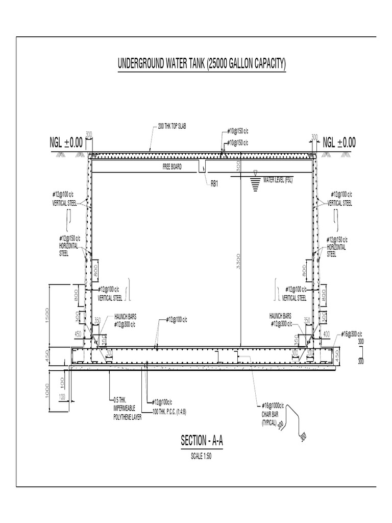 Underground Water Tank Specifications | PDF | Civil Engineering