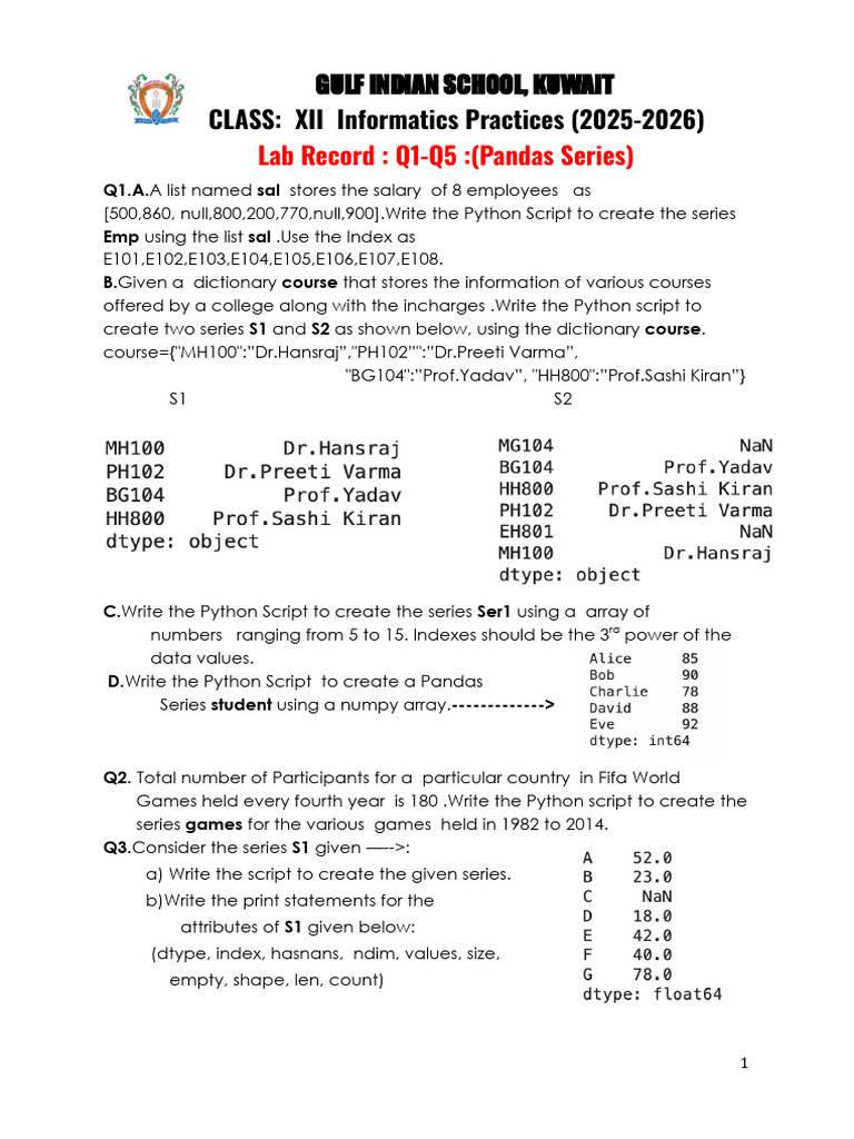 2025 Xii Ip Labrecord Q1 Q5 | PDF | Computer Programming | Software ...