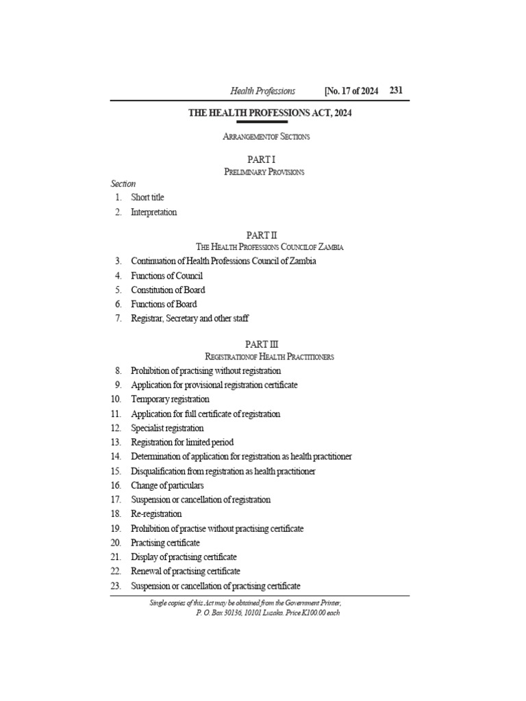 Health Professions Act 2024 Overview | PDF | Health Care | Health ...