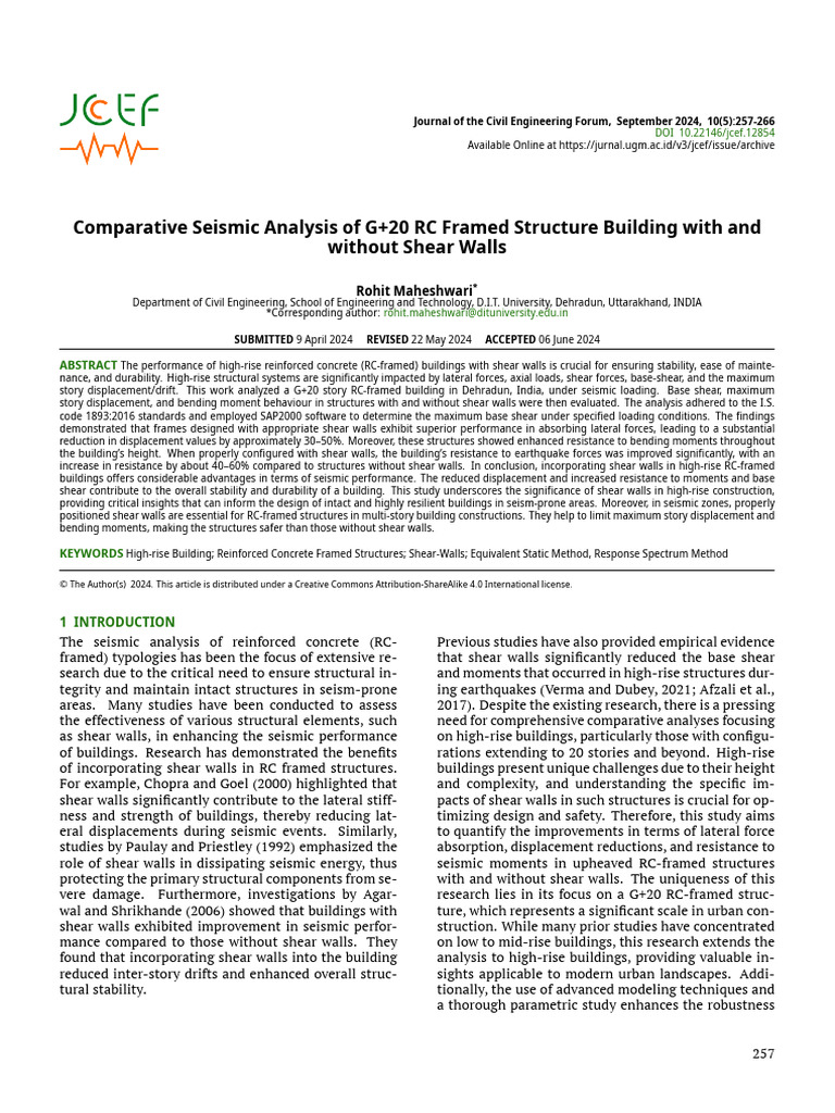 Seismic Analysis of G+20 RC Buildings | PDF | Structural Load | Seismology