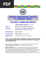 Human Resources Office: U.S. Embassy Dhaka