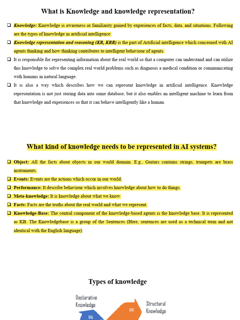 Understanding Knowledge Representation in AI | PDF | Logic | Knowledge ...