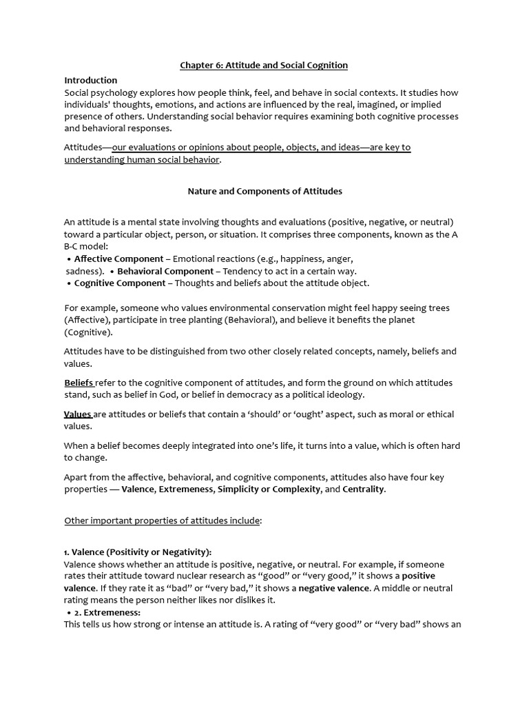 Understanding Attitudes in Social Psychology | PDF | Attitude ...