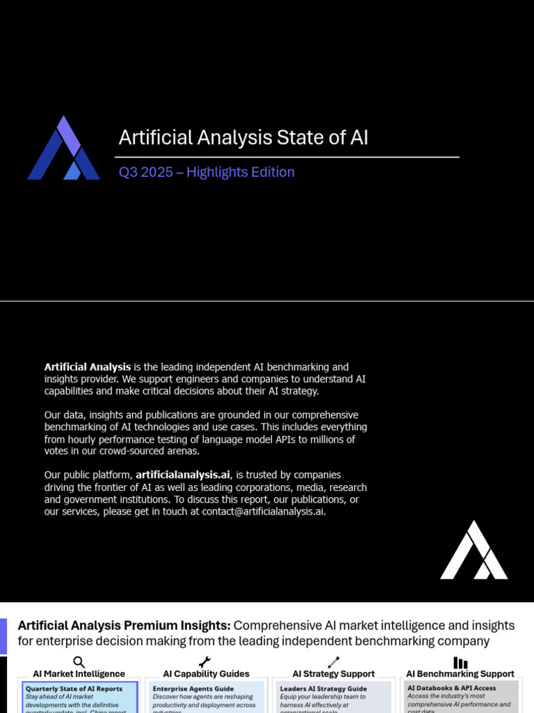 Q3 2025 Artificial Analysis State of AI Highlights Report | PDF ...