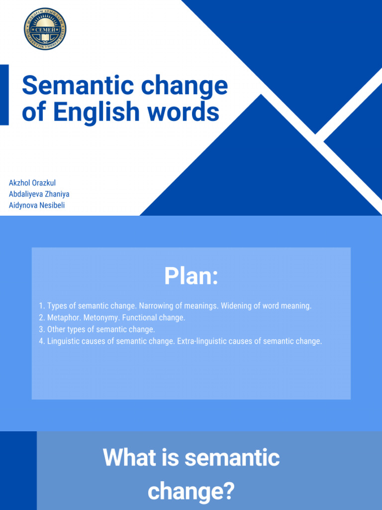 Semantic Change of English Words | PDF