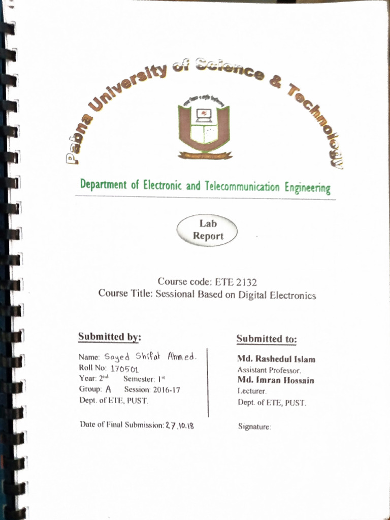 Digital Electronics Lab Manual | PDF