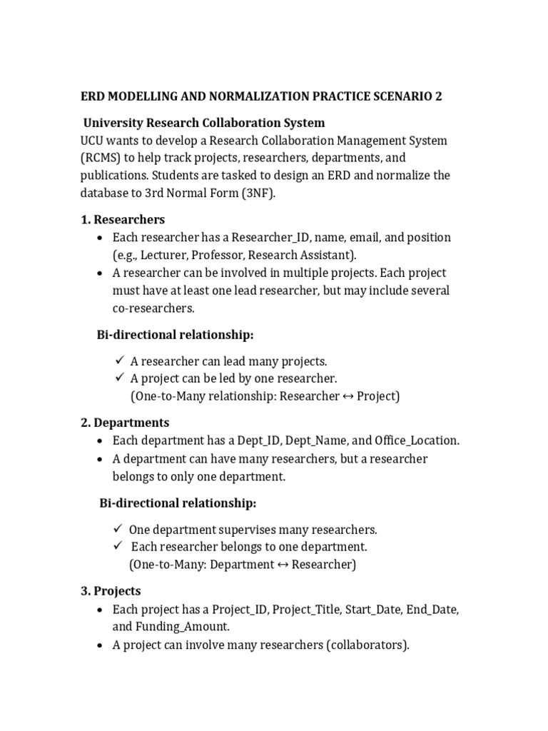 ERD and Normalization for Research System | PDF | Data Management ...