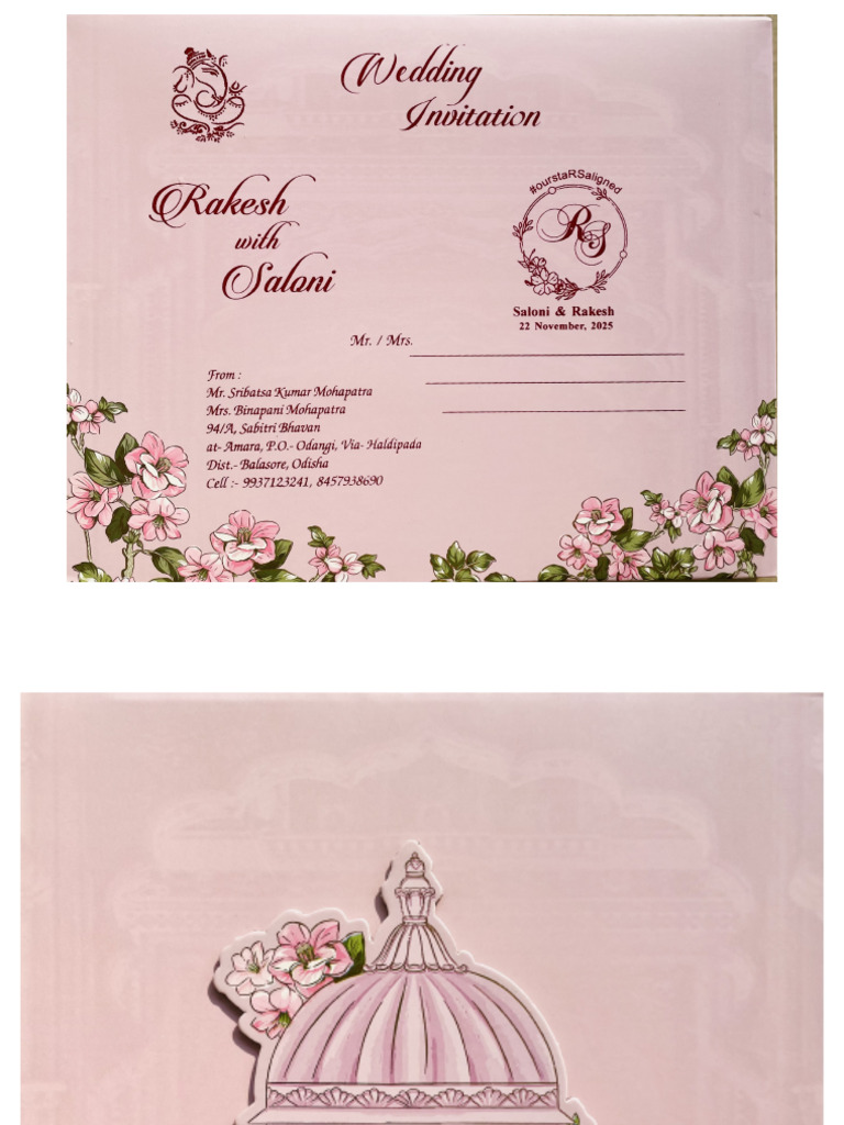 Join Us Saloni Rakesh Wedding Inviation Card | PDF