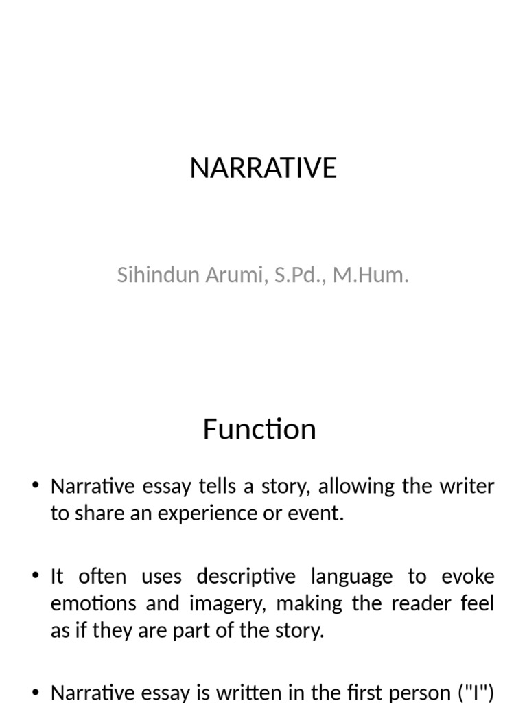Guide to Writing a Narrative Essay | PDF | Narrative | Essays