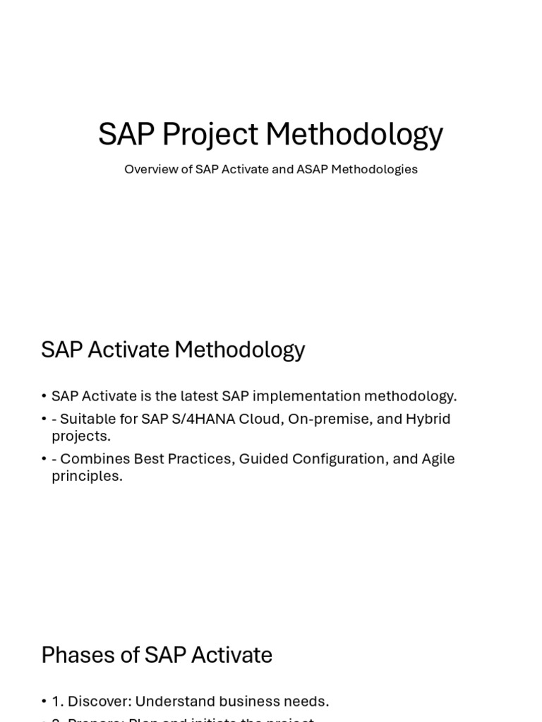 SAP Methodology | PDF | Software Development Process | Agile Software ...