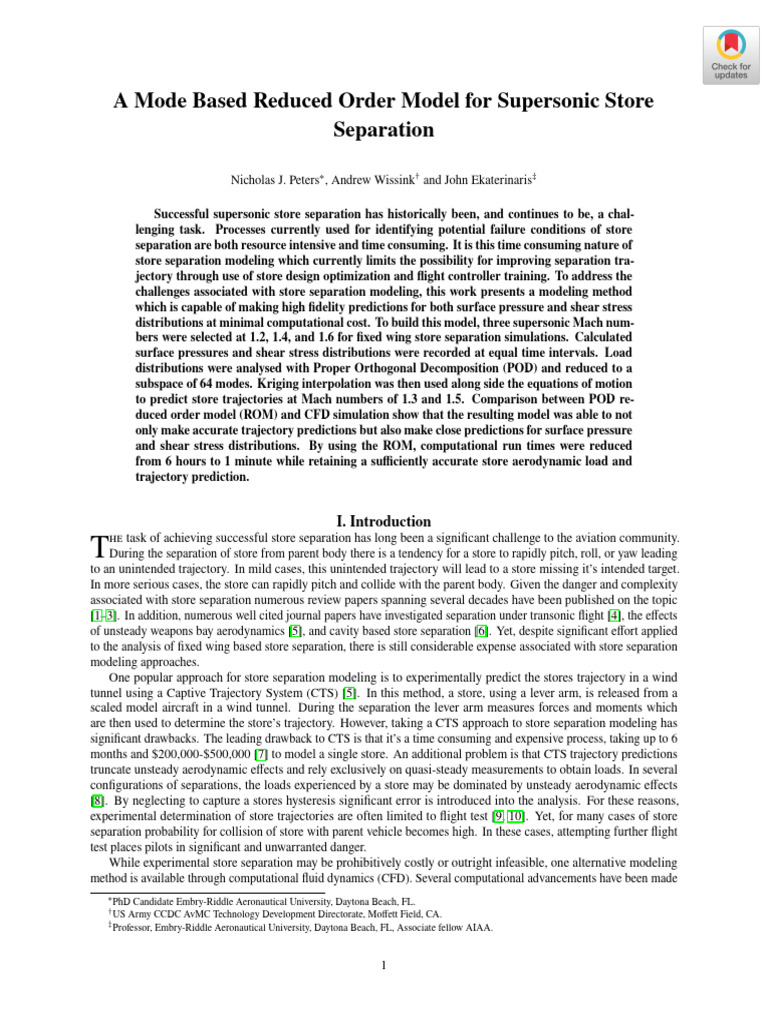 Supersonic Store Separation Modeling | PDF | Matrix (Mathematics ...