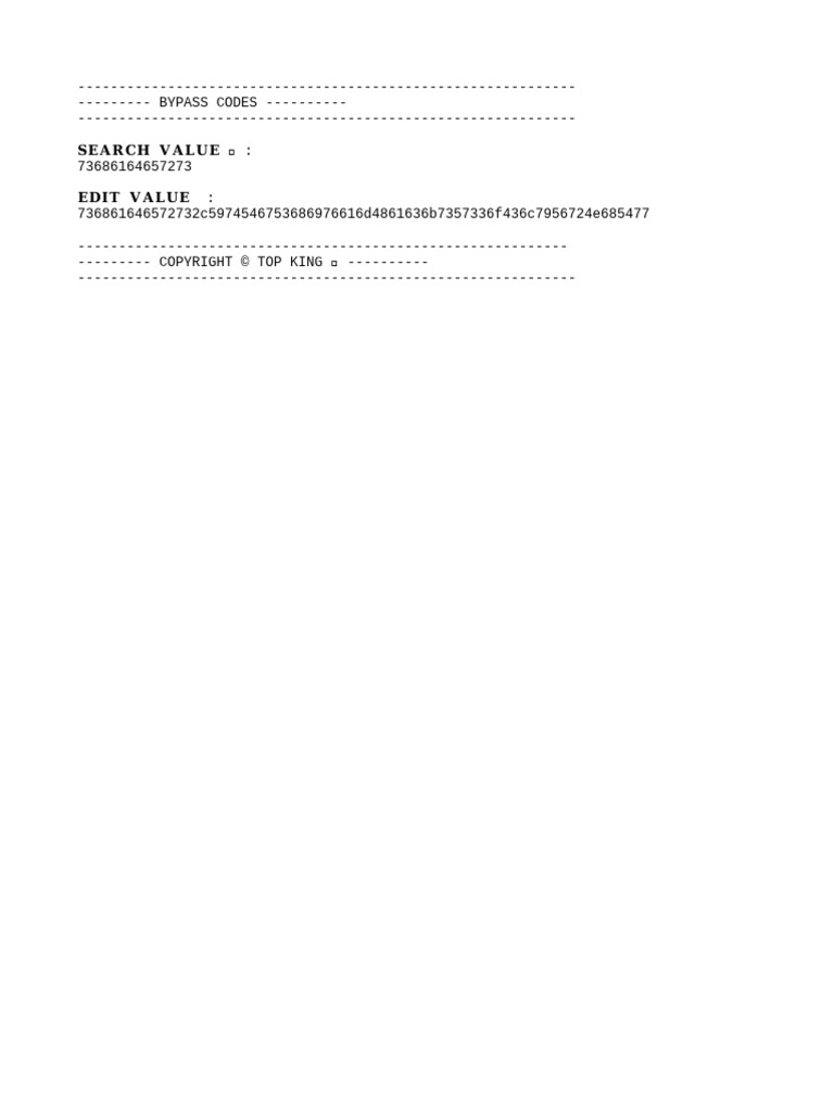 Bypass Codes | PDF