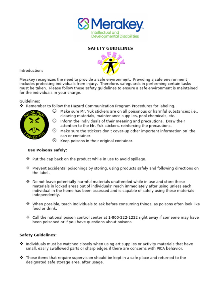 Essential Safety Guidelines for Caregivers | PDF | Poison | Elevator