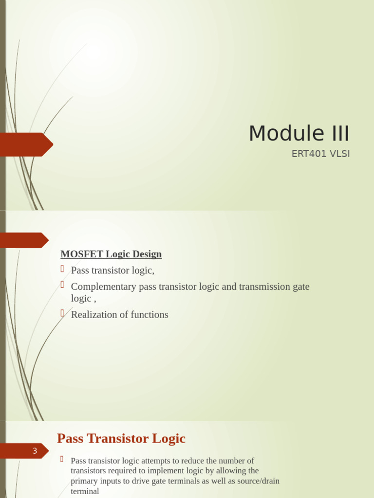 VLSI MOSFET Logic Design Techniques | PDF | Logic Gate | Field Effect ...